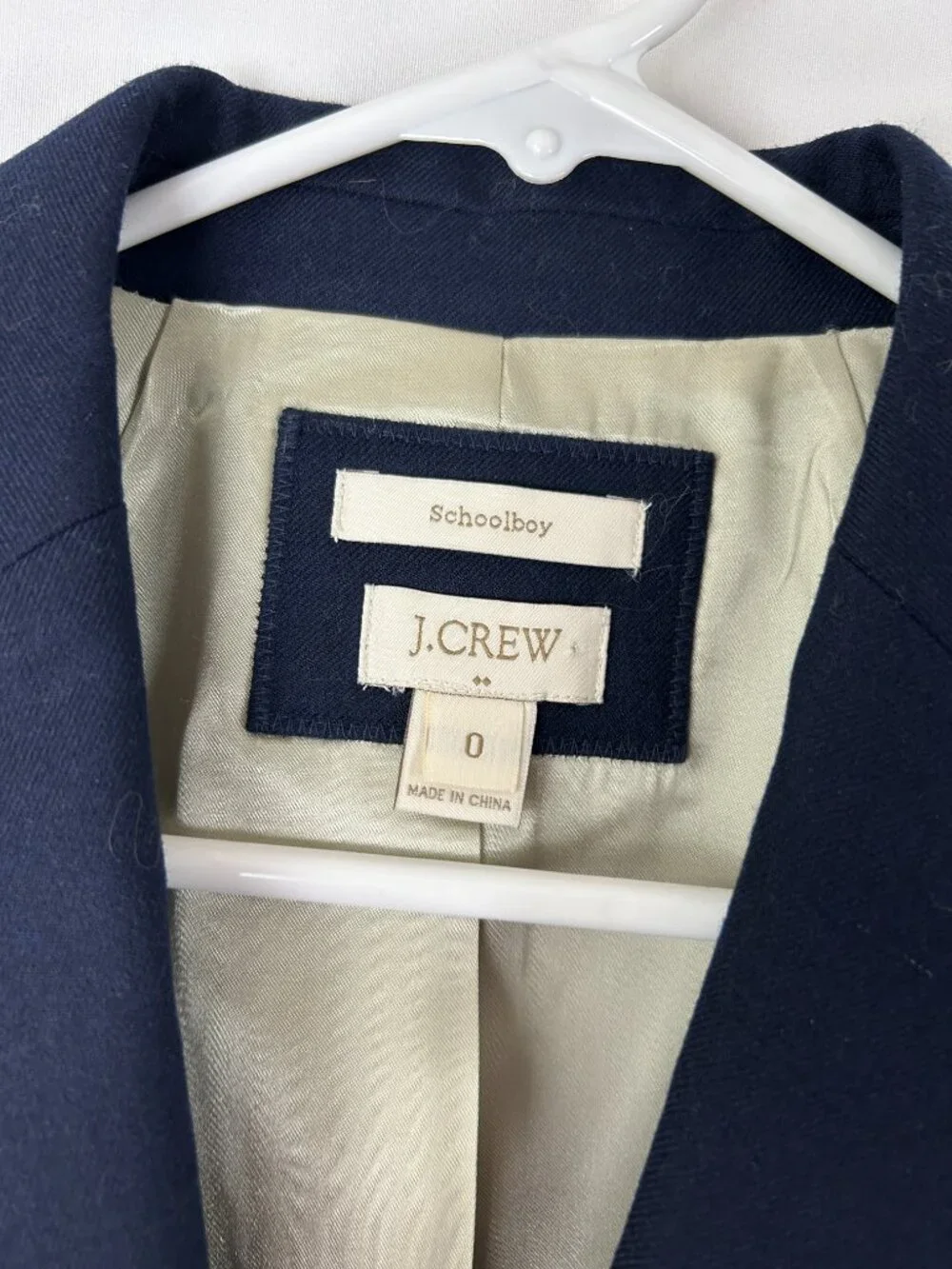 J. Crew Wool Blend Schoolboy Blazer Navy w Gold Buttons 0